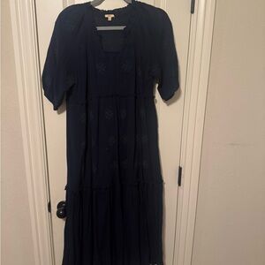 Boho Maxi Dress - Navy Blue